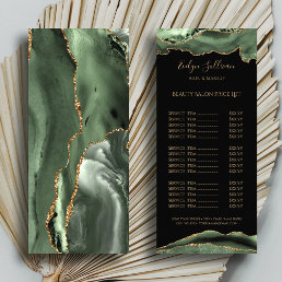 Sage green and gold agate price list  rack card