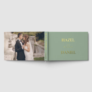 Sage Green and Gold Foil Eucalyptus Wedding Foil Guest Book