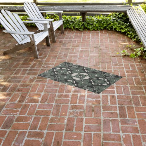 Sage Green and Gray Beautiful Fall Colors Outdoor Rug