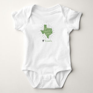 Sage Green and Gray Home Sweet Home Texas Baby Bodysuit