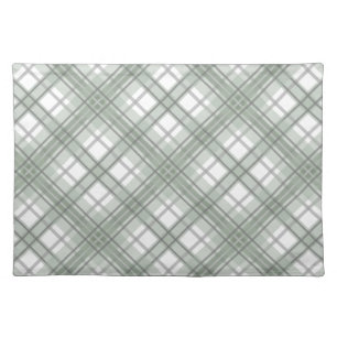 Sage Green and Gray Plaid Cloth Placemat
