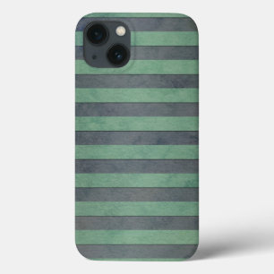 Sage Green and Grey Stripes Pattern iPhone 13 Case