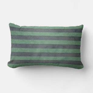 Sage Green and Heather Grey Stripes Pattern Lumbar Pillow