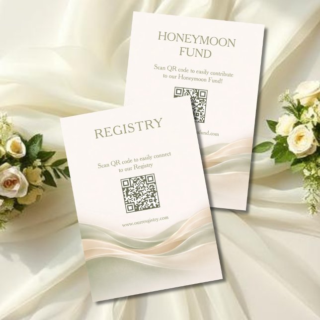 Sage Green and Ivory Registry & Honeymoon Fund Enclosure Card (Sage Green and Ivory Registry & Honeymoon Fund Enclosure Card )