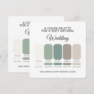 Sage Green and Ivory Wedding Color Palette Card
