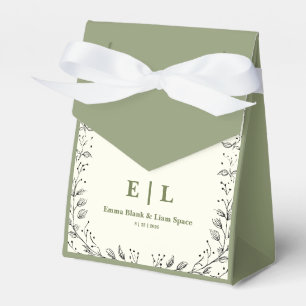 Sage Green and Ivory Wedding Gift Favor Box