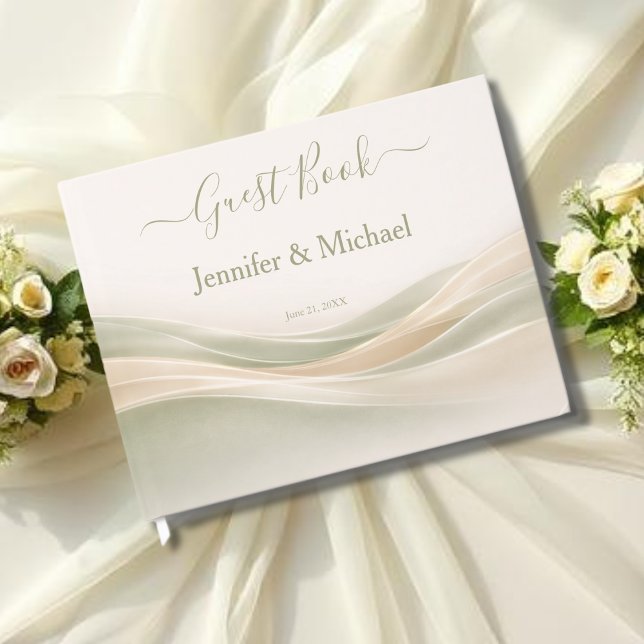 Sage Green and Ivory Wedding Guest Book (Sage Green and Ivory Wedding Guest Book )