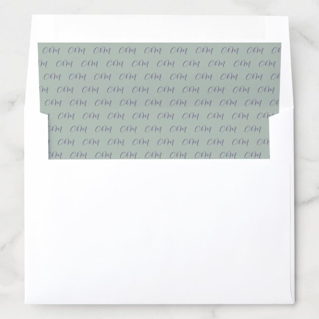 Sage green and Lavender Script Initials Wedding  Envelope Liner (In Envelope)
