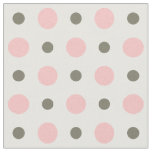 sage green and light pink dots on white fabric