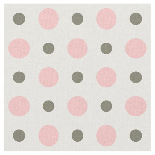 sage green and light pink dots on white fabric