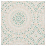 Sage Green and Peach Mandala Pattern Fabric