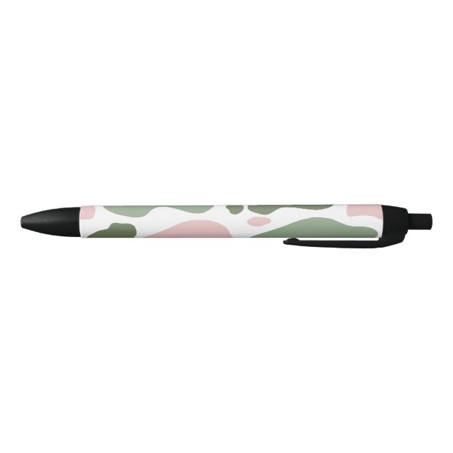 Sage Green and Pink Playful Cow Print  Pen (Bottom)
