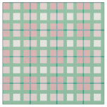 Sage green and pink tartan cell pattern scottish   fabric