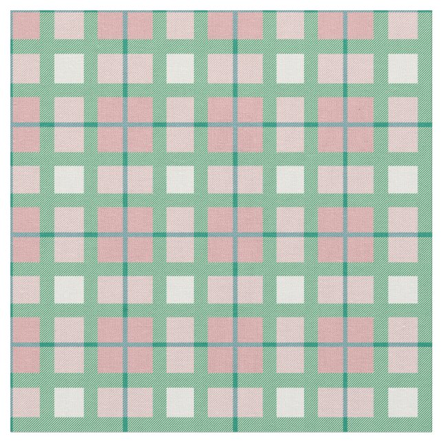 Sage green and pink tartan cell pattern scottish   fabric (Close Up)