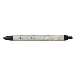Sage Green and Pink Wildflowers Wedding Pen