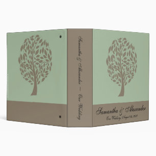 Sage Green and Soft Brown Stylized Eco Tree Binder