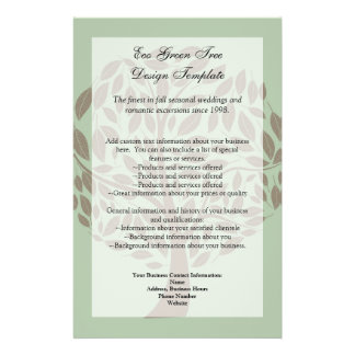 Sage Green and Soft Brown Stylized Eco Tree Flyer