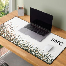 Sage Green and Terracotta Abstract Dot Monogram