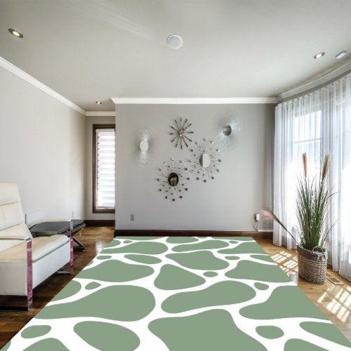 Sage_green and White Abstract Geraffee Pattern Rug
