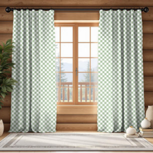 Sage-Green and White Buffalo Plaid Nursery Blackout Curtains