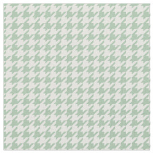 Sage Green and White Classic Houndstooth Fabric