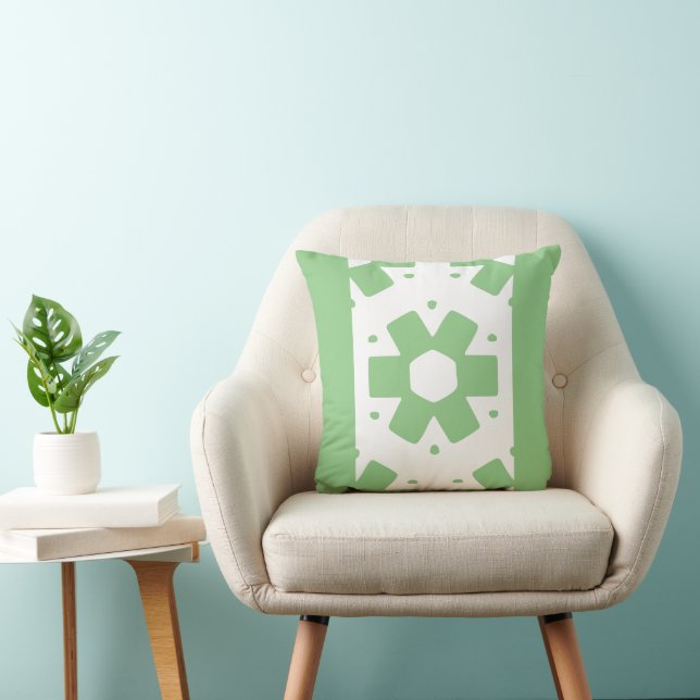 Sage green and white Decor  Throw Pillow (Chair)