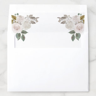 Sage Green and White Floral Wedding Envelope Liner