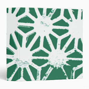 Sage green and white geometric pattern 3 ring binder