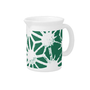 Sage green and white geometric pattern beverage pitcher