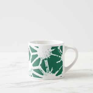 Sage green and white geometric pattern espresso cup