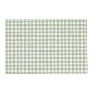 Sage Green and White Gingham Checked Pattern Placemat