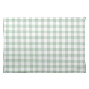 Sage Green and White Gingham Checks Cloth Placemat
