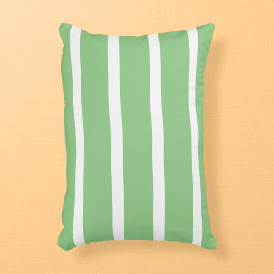 Sage Green and White Minimal Stripes Accent Pillow
