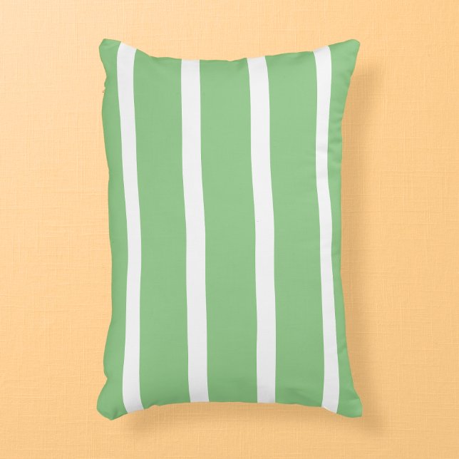 Sage Green and White Minimal Stripes  Accent Pillow (Creator Uploaded)