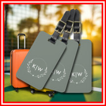 Sage Green and White | Modern Initials Monogram