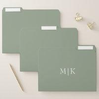 Sage Green and White | Modern Monogram