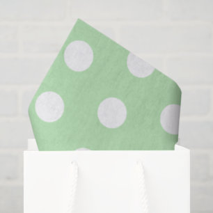Sage green and white Polka Dots Pattern Tissue Paper