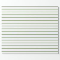 Sage Green White Stripes Pattern Wrapping Paper | Zazzle