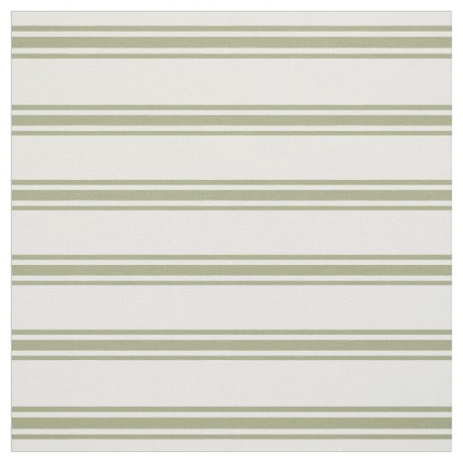Sage Green and White Ticking Stripes Fabric