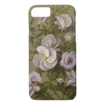 Sage Green And White  Vintage Floral Elegant Iphone 8/7 Case by MaggieMart at Zazzle