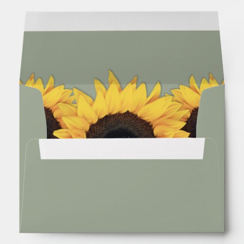 Sage Green and Yellow Sunflower Envelope