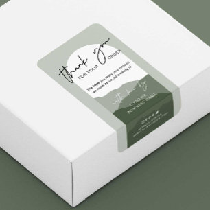 Sage Green Arch Bohemian Logo Business Box Seal Label