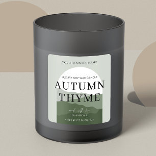 Sage Green Arch Bohemian Scent Name Candle Square Sticker