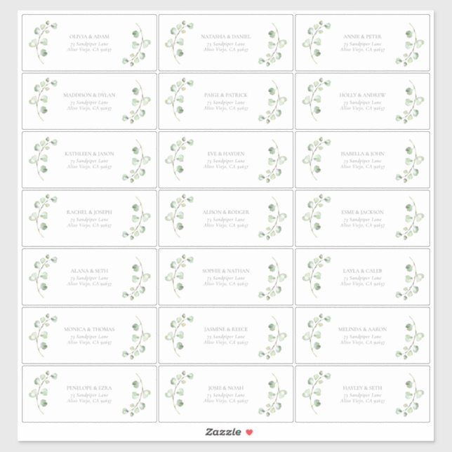 Sage Green Arch Botanical Wedding Guest Address Sticker (Sheet)