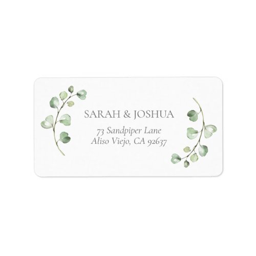 Sage Green Arch Botanical Wedding Return Address Label