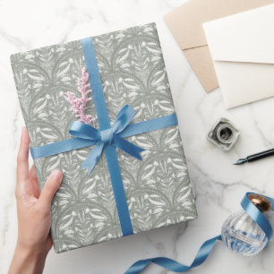 Sage Green Art Deco   Modern Coastal Luxury Wrapping Paper