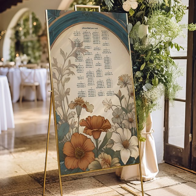 Sage Green Art Nouveau Alphonse Mucha Wedding Foam Board (Creator Uploaded)