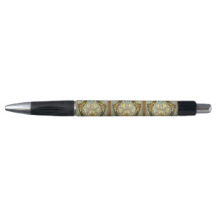 Sage Green Art Nouveau Lily Insect Pattern Pen