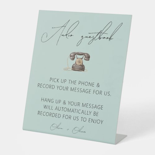 Sage green audio guestbook sign