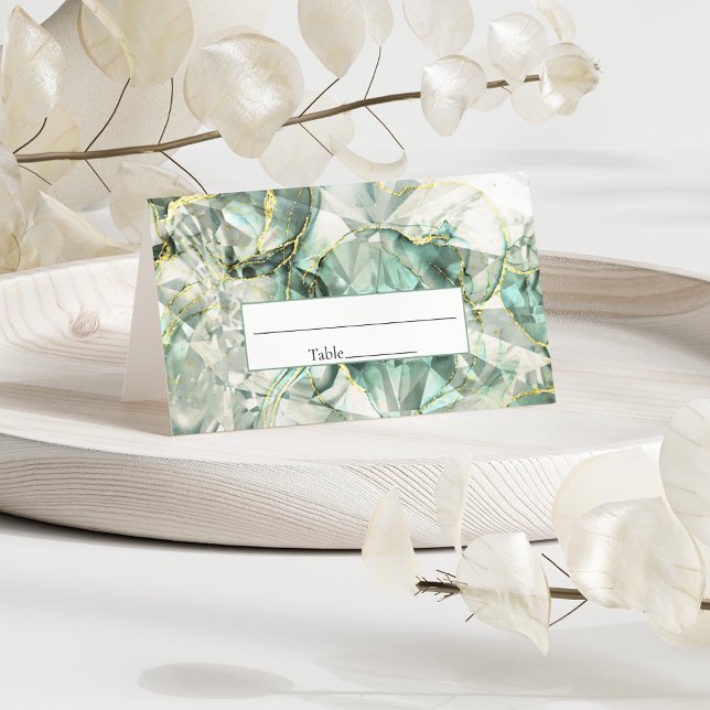 Sage Green Aventurine Crystal Wedding Place Card (Creator Uploaded)